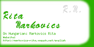 rita markovics business card